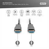Digitus Cavo ibrido in fibra ottica HDMI AOC, UHD 4K Nero
