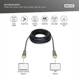 Digitus Cavo ibrido in fibra ottica HDMI AOC, UHD 4K Nero
