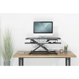 Digitus Supporto da scrivania ergonomico, Base per monitor Nero, Libera installazione, Regolazione altezza, Nero