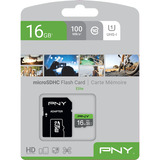 PNY Elite microSD 16 GB, Scheda di memoria grigio/Verde