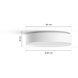 Philips Hue Plafoniera Enrave piccola, Luce LED bianco, Philips Hue White ambiance Plafoniera Enrave piccola, Lampada a soffitto intelligente, Bluetooth/Zigbee, Bianco, LED, Metallo, Lampadina/e non sostituibile/i