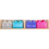 Room Copenhagen LEGO Storage Brick 4 Top Lid Glitter, Scatola di immagazzinaggio viola/trasparente