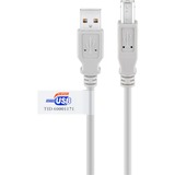 goobay 50833 cavo USB 5 m USB 2.0 USB A USB B Grigio grigio, 5 m, USB A, USB B, USB 2.0, 480 Mbit/s, Grigio