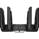 ASUS ROG Rapture GT-BE98 router wireless 10 Gigabit Ethernet Quad-band (2.4 GHz / 5 GHz-1 / 5 GHz-2 / 6 GHz) Nero Wi-Fi 7 (802.11be), Quad-band (2.4 GHz / 5 GHz-1 / 5 GHz-2 / 6 GHz), Collegamento ethernet LAN, Nero, Router da tavolo