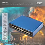 Digitus Gigabit Ethernet PoE industriale gestito L2 16+2 porte, Interruttore 