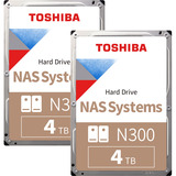 UGREEN DXP2800 Bundle con 2x Toshiba N300 4 TB (MN10ADA400ES), NAS grigio/Nero