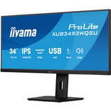 iiyama ProLite XUB3493WQSU-B6 Monitor PC 86,4 cm (34") 3440 x 1440 Pixel UltraWide Quad HD LED Nero, Monitor LED Nero (opaco), 86,4 cm (34"), 3440 x 1440 Pixel, UltraWide Quad HD, LED, 1 ms, Nero