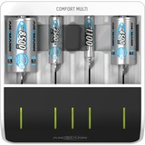 Ansmann 1001-0093 carica batterie Batteria per uso domestico dC, Caricabatterie bianco/Nero, Nichel-Metallo Idruro (NiMH), Stilo AA, Mini Stilo AAA, C, D