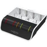 Ansmann 1001-0093 carica batterie Batteria per uso domestico dC, Caricabatterie bianco/Nero, Nichel-Metallo Idruro (NiMH), Stilo AA, Mini Stilo AAA, C, D