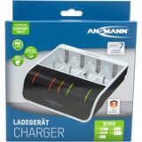 Ansmann 1001-0093 carica batterie Batteria per uso domestico dC, Caricabatterie bianco/Nero, Nichel-Metallo Idruro (NiMH), Stilo AA, Mini Stilo AAA, C, D