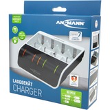Ansmann 1001-0093 carica batterie Batteria per uso domestico dC, Caricabatterie bianco/Nero, Nichel-Metallo Idruro (NiMH), Stilo AA, Mini Stilo AAA, C, D