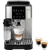 DeLonghi Magnifica Start Milk ECAM220.80.SB, Macchina automatica argento/Nero, Macchina da caffè con filtro, 1,8 L, Chicchi di caffè, Caffè macinato, Macinatore integrato, 1450 W, Nero, Argento