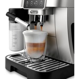 DeLonghi Magnifica Start Milk ECAM220.80.SB, Macchina automatica argento/Nero, Macchina da caffè con filtro, 1,8 L, Chicchi di caffè, Caffè macinato, Macinatore integrato, 1450 W, Nero, Argento