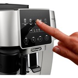 DeLonghi Magnifica Start Milk ECAM220.80.SB, Macchina automatica argento/Nero, Macchina da caffè con filtro, 1,8 L, Chicchi di caffè, Caffè macinato, Macinatore integrato, 1450 W, Nero, Argento
