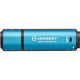 Kingston IronKey 64GB Vault Privacy 50 crittografia AES-256, FIPS 197, Chiavetta USB celeste/Nero, FIPS 197, 64 GB, USB tipo A, 3.2 Gen 1 (3.1 Gen 1), 250 MB/s, Cuffia, Nero, Blu