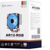 SilverStone AR12 RGB Processore Refrigeratore 12 cm Nero, Acciaio inossidabile, Bianco, raffreddamento CPU  Refrigeratore, 12 cm, 700 Giri/min, 2200 Giri/min, 29 dB, 68,9 pdc/min