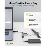 goobay Slim 4-Port USB-Hub, USB-C a USB-A, USB 3.2 Gen1, Hub USB grigio