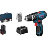 Bosch GSB 12V-15 1300 Giri/min Nero, Blu, Cordless blu/Nero, Trapano con impugnatura a pistola, Senza spazzola, Nero, Blu, 1 cm, 1300 Giri/min, 1,9 cm