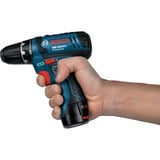 Bosch GSB 12V-15 1300 Giri/min Nero, Blu, Cordless blu/Nero, Trapano con impugnatura a pistola, Senza spazzola, Nero, Blu, 1 cm, 1300 Giri/min, 1,9 cm