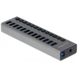 DeLOCK 63738 hub di interfaccia USB 3.2 Gen 1 (3.1 Gen 1) Type-B 5000 Mbit/s Grigio, Hub USB USB 3.2 Gen 1 (3.1 Gen 1) Type-B, USB 3.2 Gen 1 (3.1 Gen 1) Type-A, 5000 Mbit/s, Grigio, Alluminio, 1 m