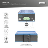 Digitus Ethernet Gigabit 8 porte, Interruttore blu