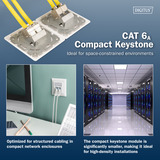 Digitus Modulo Keystone compatto CAT 6A schermato senza attrezzi, Modulo di Keystone 