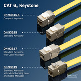 Digitus Modulo Keystone compatto CAT 6A schermato senza attrezzi, Modulo di Keystone 