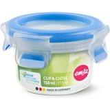 Emsa 508550 recipiente per cibo Rotondo Contenitore 0,15 L Trasparente 1 pz, Casella trasparente/Blu, Contenitore, Rotondo, 0,15 L, Trasparente, Polipropilene (PP), Elastomero Termoplastico (TPE), Frutta