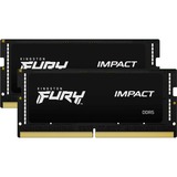 Kingston FURY FURY 32 GB 6400 MT/s DDR5 CL38 SODIMM (Kit da 2) Impact XMP, Memoria Nero, 32 GB, 2 x 16 GB, DDR5, 262-pin SO-DIMM, Nero