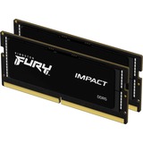 Kingston FURY FURY 32 GB 6400 MT/s DDR5 CL38 SODIMM (Kit da 2) Impact XMP, Memoria Nero, 32 GB, 2 x 16 GB, DDR5, 262-pin SO-DIMM, Nero