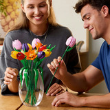 LEGO Bouquet di tulipani botanici, Giochi di costruzione 14 Fiori Finti da Costruire per Adulti in 5 Colori, Regalo Fai da Te per Donne, Set da costruzione, 18 anno/i, Plastica, 576 pz, 760 g