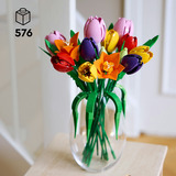 LEGO Bouquet di tulipani botanici, Giochi di costruzione 14 Fiori Finti da Costruire per Adulti in 5 Colori, Regalo Fai da Te per Donne, Set da costruzione, 18 anno/i, Plastica, 576 pz, 760 g