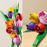 LEGO Bouquet di tulipani botanici, Giochi di costruzione 14 Fiori Finti da Costruire per Adulti in 5 Colori, Regalo Fai da Te per Donne, Set da costruzione, 18 anno/i, Plastica, 576 pz, 760 g