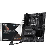 MSI PRO B840-S EVO WIFI6E, Scheda madre Nero/Argento, AMD, Socket AM5, AMD Ryzen 7000 Series, AMD Ryzen 8000 Series, AMD Ryzen 9000 Series, Socket AM5, DDR5-SDRAM, 256 GB