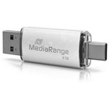 MediaRange Kombo-memory stick 1 TB, Chiavetta USB argento/trasparente