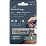MediaRange Kombo-memory stick 1 TB, Chiavetta USB argento/trasparente