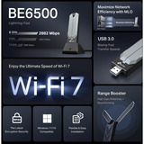 TP-Link Archer TBE400UH, Adattatore Wi-Fi grigio/Nero, Con cavo e senza cavo, USB, WLAN, Wi-Fi 7 (802.11be), 2882 Mbit/s, Grigio