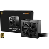 be quiet! PURE POWER 12 650W alimentatore per computer 20+4 pin ATX ATX Nero, Alimentatore PC Nero, 650 W, 100 - 240 V, 720 W, 50/60 Hz, 10 A, 5 A