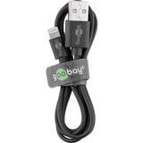 goobay 63523 cavo Lightning 1 m Nero Nero, 1 m, Lightning, USB A, Maschio, Maschio, Nero