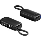 goobay Powerbank 5.000 mAh, cavo USB-C integrato 13 cm, 20 watt Nero