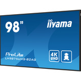 iiyama LH9875UHS-B2AG visualizzatore di messaggi Pannello piatto per segnaletica digitale 2,48 m (97.5") LED Wi-Fi 500 cd/m² 4K Ultra HD Nero Processore integrato Android 11 24/7, Public Display Nero (opaco), Pannello piatto per segnaletica digitale, 2,48 m (97.5"), LED, 3840 x 2160 Pixel, Wi-Fi, 24/7