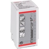 Bosch 2 608 637 880 lama per sega a gattuccio, sega a traforo e sega universale Lama per seghetto alternativo Acciaio al carbonio (HCS) 100 pz Lama per seghetto alternativo, Truciolare, Pannello in fibra, Legno dolce, Paniforte, Acciaio al carbonio (HCS), Grigio, 4 mm, 5,2 mm
