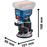 Bosch Fresatrice per bordi a batteria GKF 18V-8 Professional solo + unità di immersione, Router blu/Nero