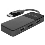DeLOCK 87770 ripartitore video DisplayPort 3x HDMI, Separatori DisplayPort Nero, DisplayPort, 3x HDMI, 3840 x 2160 Pixel, Nero, Plastica, 1.4/2.2