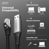 Digitus Cavo USB-A 3.2 Gen1 > Ethernet RJ-45, 1Gbit/s, Adattatore Nero