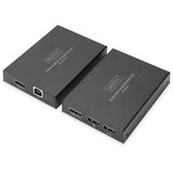 Digitus Set extender HDMI KVM IP, 150 metri, Estensione HDMI Nero
