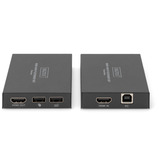 Digitus Set extender HDMI KVM IP, 150 metri, Estensione HDMI Nero