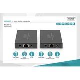 Digitus Set extender HDMI KVM IP, 150 metri, Estensione HDMI Nero