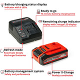 EINHELL Smerigliatrice angolare a batteria professionale AXXIO 18/125, 18 Volt rosso/Nero