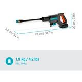 GARDENA AquaClean 24/18V P4A idropulitrice Compatta Batteria 250 l/h Nero, Blu, Arancione, Detergente stampante grigio/Turchese, Compatta, Batteria, 5 m, Nero, Blu, Arancione, 250 l/h, 24 bar